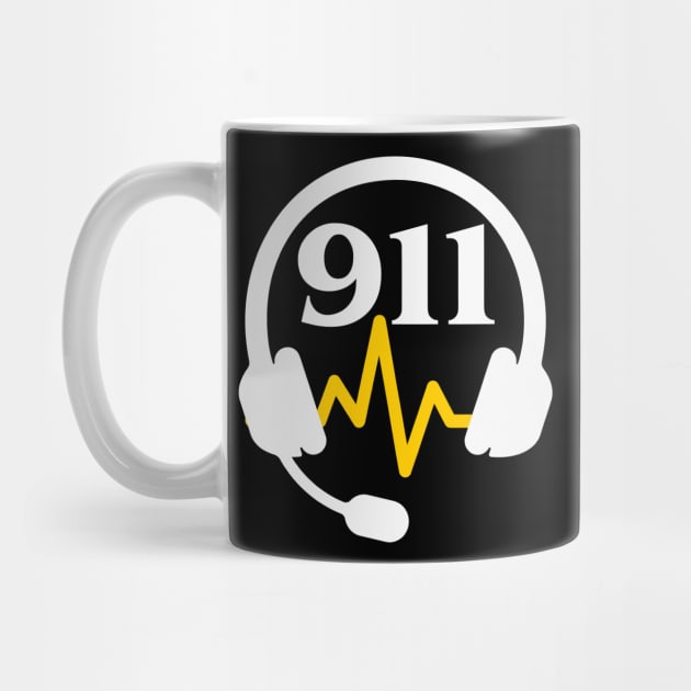 911 Dispatcher Thin Gold Line Heartbeat Pocket Gift for Police Dispatch and Sheriff 911 First Responder by Shirts by Jamie